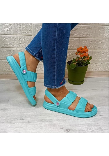 Calx 1260 Su Yeşili Hafif Rahat Kadın Terlik & Sandalet 001