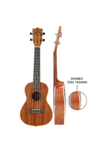 Maxword Mu-24 Pro Yüksek Kaliteli Maun Concert Ukulele Seti