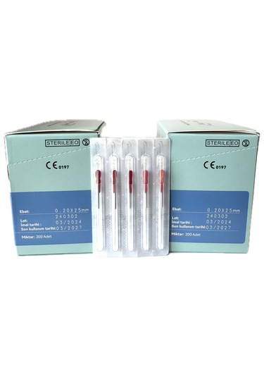 Akupunktur İğnesi Kuru İğne 0.20x25 Mm 200lük Paket 2 Kutu