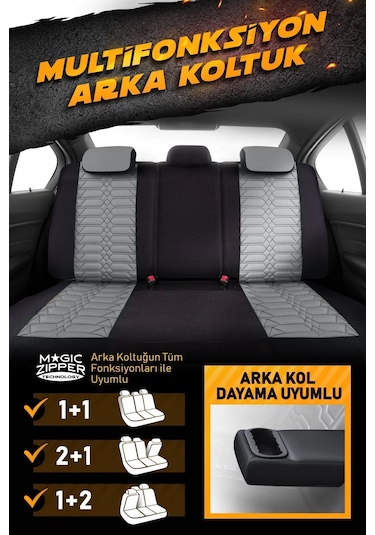 Panda Venedik Serisi Jakar Kumaş Oto Koltuk Kılıfı - Tam Set