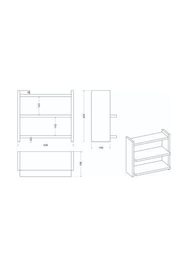Zen Tezgah Üstü Raf - Ceviz Ceviz