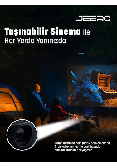 Jeero Mini Ev Sinema Projeksiyon Cihazı Türkçe Menü Yt200