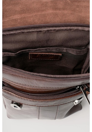 Ççs 31618 Hakiki Deri Askılı Çanta Kahve