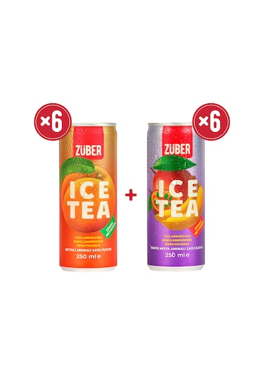 Züber Ice Tea Tropik & Şeftali 12 x 250 ML