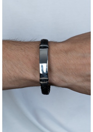 Kişiye Özel Resim Baskılı 2 Satır İsim Yazılı Çelik Bileklik Sevgiliye Hediye Scb14g Beyaz