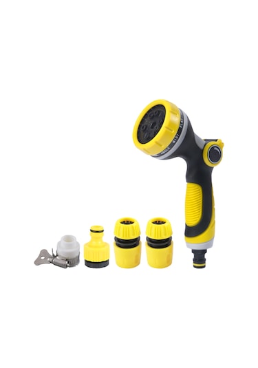 Moveevo Huabangshi Hbs-8422 10 Fonksiyonlu Basınçlı Yıkama/sulama Sprey Seti 4'lü , Abs+tpr Kaplama, Büyük Su Akışı Ve Mesafe, Otomatik Akış Modu Ayarı