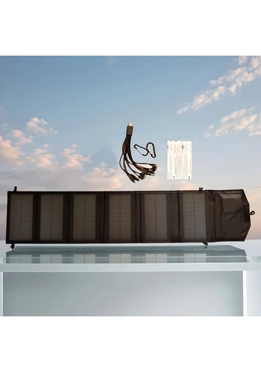 Xuweiwei Monokristal Silikon Katlanabilir 45w 6lı 1 Arada Tasinabilir Solar Panel Kamp Usb Sarj Laptop İphone Telefon Fan El Feneri