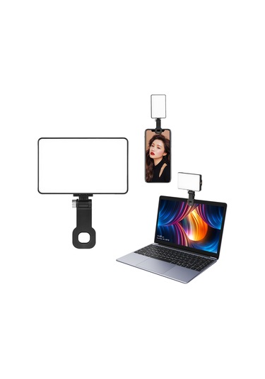 Andoer Ekran Klipsi İle Bilgisayar Cep Led Video Işığı Siyah Siyah