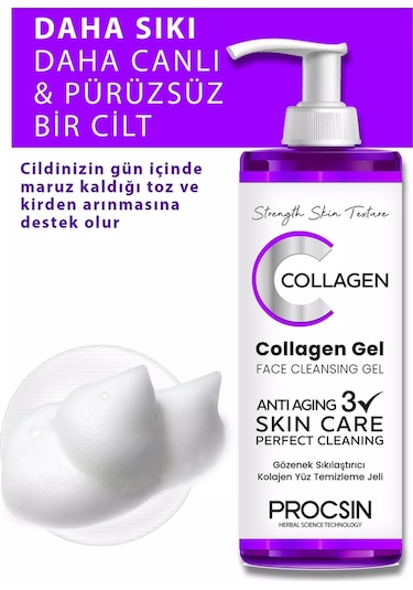 Procsin Kolajen İçerikli Gözenek Sıkılaştırıcı Yüz Temizleme Jeli 150 ML