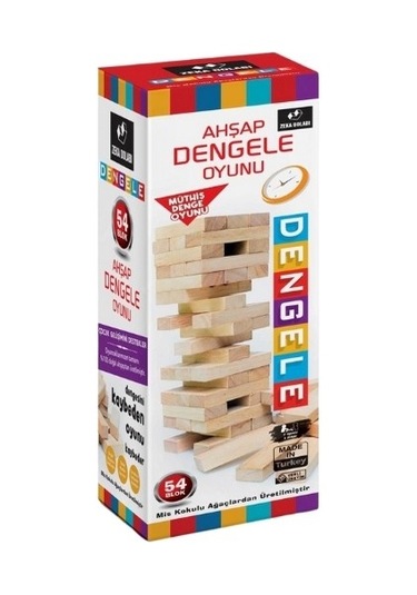 Zeka Dolabı Dengele 54 Parça - Jengaa - Doğal Ahşap - Kayın Ağac