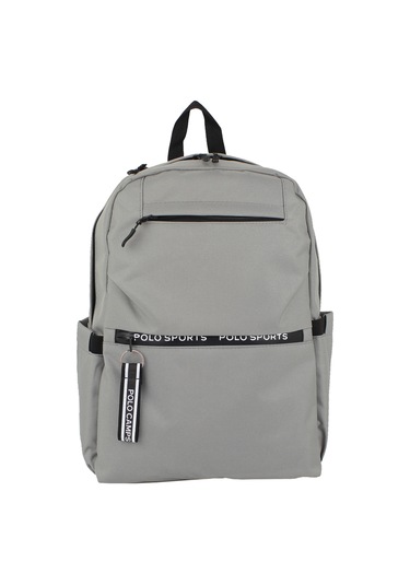 Gri Okul Sırt Çantası Ortaokul Lise Geniş İç Hacim Su Geçirmez Kumaş Yandan Cepli Gri