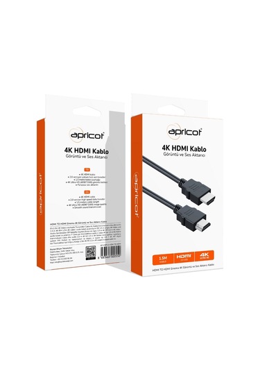Apricot Ap-hdp1.5 Hdmı To Hdmı 1.5 Metre 4k Kutulu Hdmı Kablo