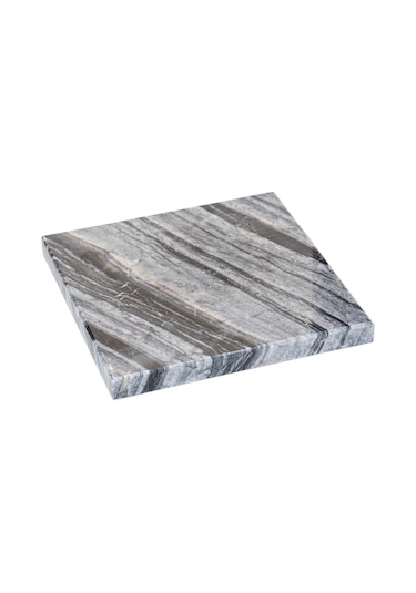 Dekoratif Sunumluk Antrasit Doğal Mermer Taş - 20x20 Cm