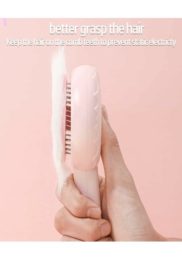 Mufunye Kedi Bakım Fırçası Donut Şeklinde Orta-uzun Tüy Pembe