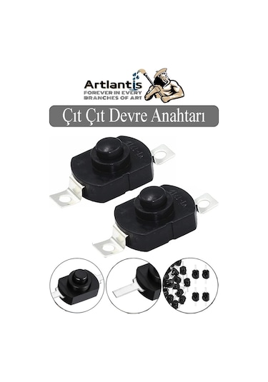 Mini Anahtar Arapuar Çıtçıt Anahtar 2 Adet Siyah Elektrik Devresi İçin Açma Kapama Düğmesi Deney On / Off Siyah Anahtar