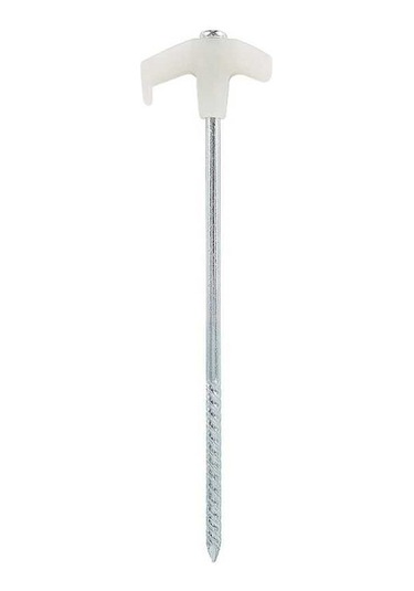 Pazly Parlak Çadır Spiral Çivi - Yüksek Dayanımlı Çelik 250mm Kamp Kazığı Gümüş Renk Gümüş