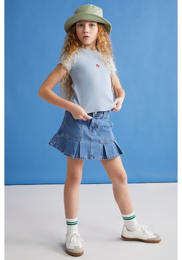 Grımelange Quartz-grm24021 95%pamuk 5%elastane Kız Çocuk Tshirt Mavi T-shirt Mavi