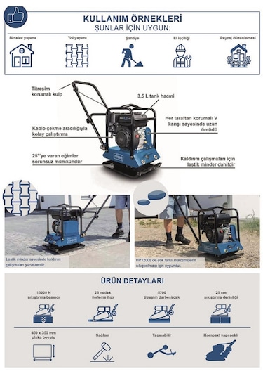 Scheppach HP1200S Kompaktör Zemin Sıkıştırma Makinesi