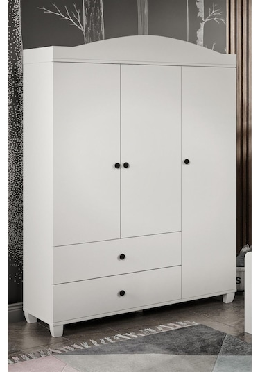 Torino Aynasız 3 Kapaklı 2 Çekmeceli 8 Bölmeli Dolap