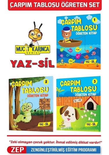 Mucit Karınca Çarpım Tablosu Öğreten Kitap Serisi Yaz-Sil
