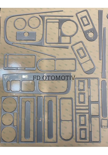 Volkswagen Bora / Gümüş Gri / Full Set Torpido Konsol Kaplama