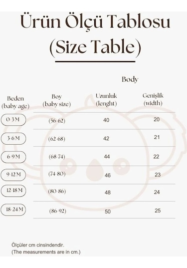 Ohlalakoala Limon Nakışlı Uzun Kollu Body Krem