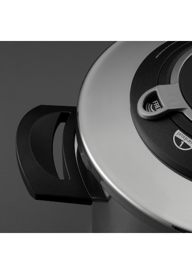 Jumbo Procook 4,5 Lt Siyah - Gri Düdüklü Tencere Gümüş - Siyah