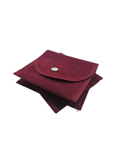 Kadife Süet Zarf Kese Bordo 50 Adet 8x10 Boy Takı, Altın Kesesi Çıtçıtlı