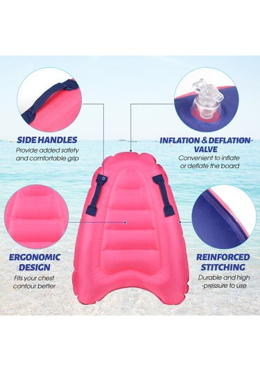 Geeksen Mavi Pvc-polyester Oxford Materyalinde 100 Kg Yük Taşıyan 69x52x13 Cm Şişme Sörf Tahtası