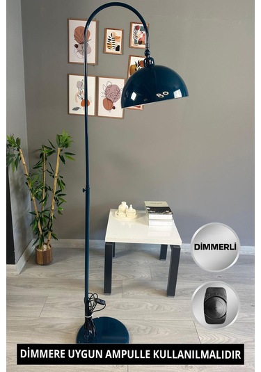 Dimmerli Işığı Ayarlanabilen Işığı Artırılıp Azaltılabilen Deniz Yeşili Hareketli Başlık Lambader Yeşil