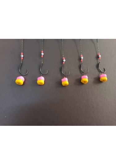 Sazan Rig Küspe Aparatlı Çift Renkli Mısır Rig Takımı 5’li Set