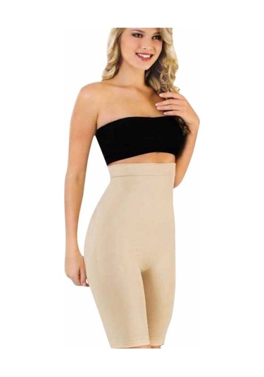 Yüksek Bel Uzun Paça Toparlayıcı Kadın Korse Ten