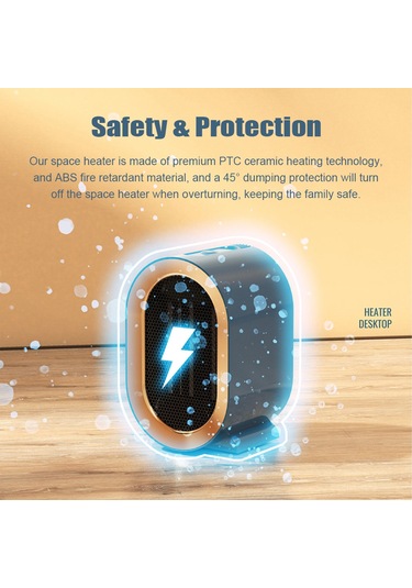 Symbee Taşınabilir Ptc Seramik Isıtıcı - 1200w Hızlı Isınma, 2 Hız Ayarı, Devrilme Emniyetli