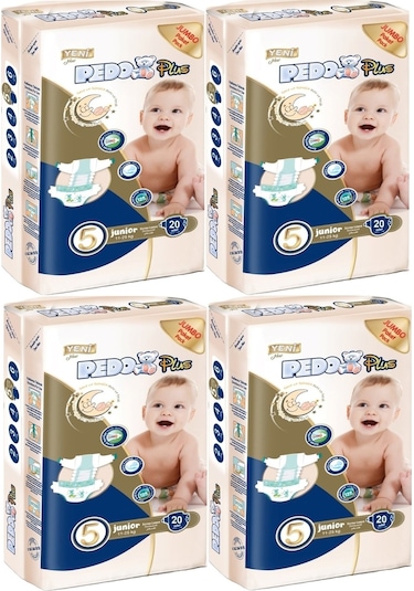 Pedo Plus Bebek Bezi 5 Numara 11-25kg Junior 80 Adet 4'lü