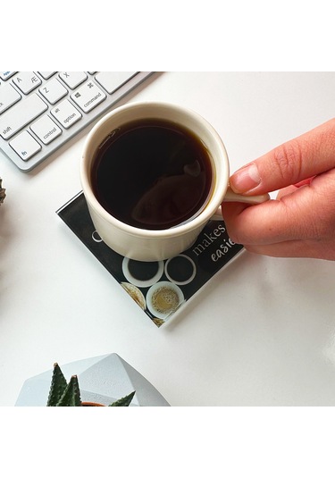 Decorita Cam Bardak Altlığı | Makes Life Easier | 4'lü Takım Çok Renkli