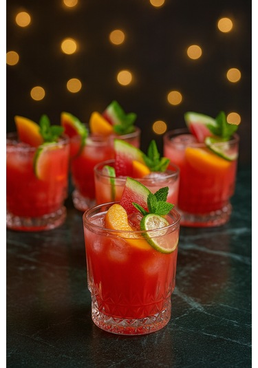 6 Lı Kristal Cam Meşrubat Bardağı Bardak Kupa 360ml Şeffaf