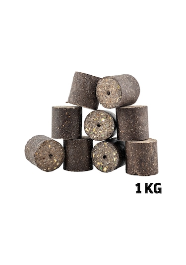 6-8 Saat Dayanıklı Süper Sazan Yemi - Delikli Küspe - Ayçiçek - Silindir - 1 Kg Paket