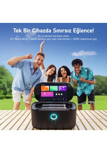 Ikarao Partybox Shell S1 280 W Karaoke Seti + Mikrofon Standlı