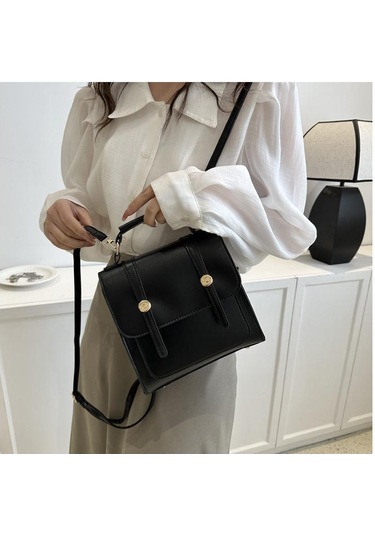 Minimalist Sırt Çantası Kadın Akademi Stili Çanta Kadın Çantası Yeni Moda Rahat Tek Omuz Çantası Küçük Sırt Çantası Black Siyah