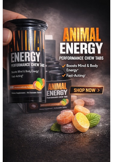 Universal Nutrition Animal Energy Preworkout Boosts Mind 16 Chews X 9 Bottle Karışık