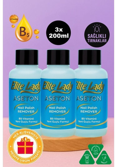 B-5 Vitaminli Oje Çıkarıcı 200 Ml 3'lü Eko Set Tırnak Kırılmalarını Önleyici Aseton