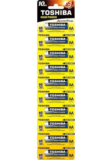 Toshiba High Power Serisi Alkalin AA Kalem Pil 10'lu