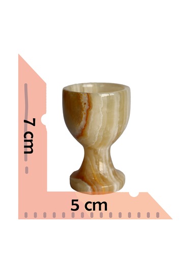 Bal Oniks Doğal Taş Yumurta Kadehi Seti El Yapımı Dekoratif 2 Li / 6 Lı Takım, Şık Ev Aksesuarı Bej