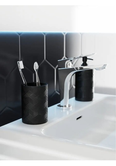 Fora Diş Fırçası İçin Duvar Tipi Bardak, Banyo İçin, Polirezin. 155200942 Siyah