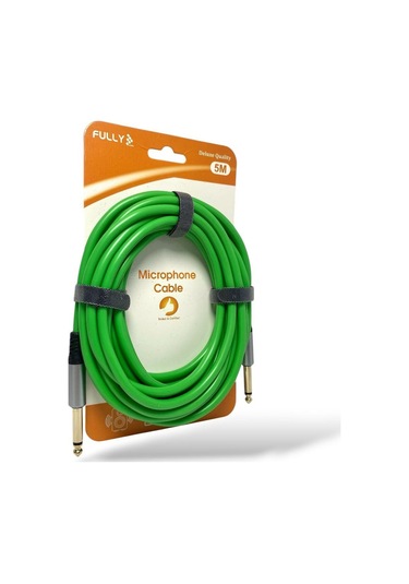 Fully 5metre 6.3mm Erkek-erkek Mono Gitar Kablo - Yeşil