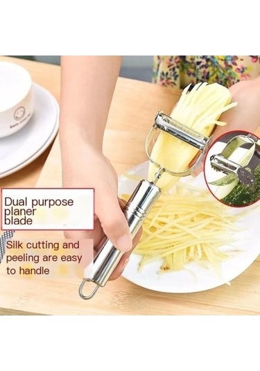 Soyucu Çok Fonksiyonlu Patates Rendesi Aracı - Gümüş Renk Gümüş