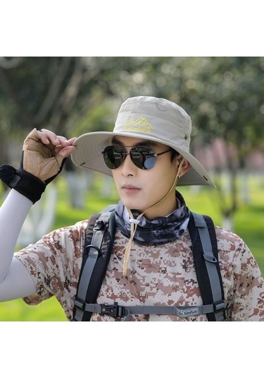 Güneş Koruyucu Nefes Alabilir Anti-uv Güneşlik Balıkçı Şapkası Gvb5k6 Açık Gri