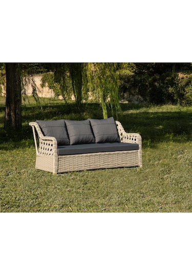 Btkconsept Lupa Eslem Rattan Bahçe Mobilyasi 3+1+1 Puf Ve Salıncak " Masali Bej