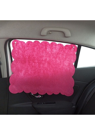 Oto Güneşlik Perdesi Yan Cam Araç Arka Koltuk Emzirme Örtüsü Fuşya Keçe Vantuzlu Tutucaklı 1 Adet