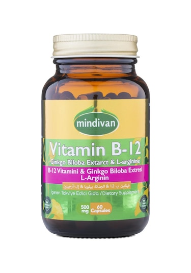 Mindivan Vitamin B12 &Ginkgo Bloba Eki & L Arginin 60 Kapsül